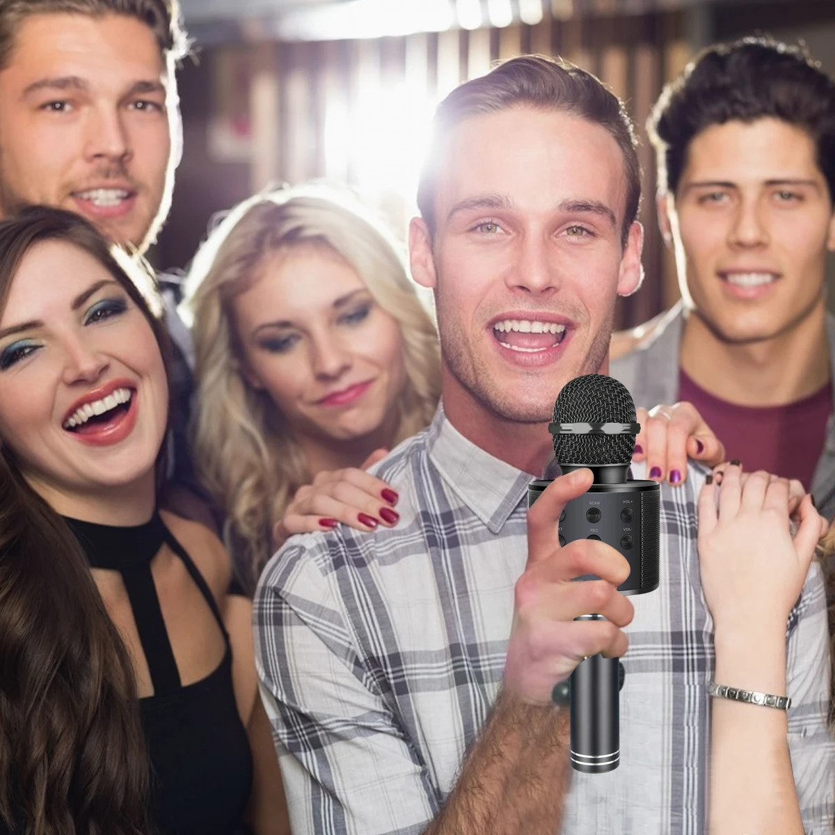 Беспроводной Bluetooth микрофон для караоке 3 в 1 ручной детей рождественский подарок