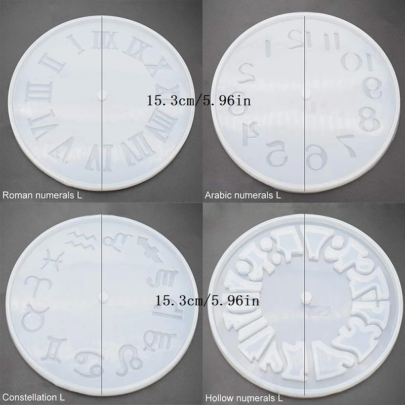 

4PCS DIY Clock Resin Molds Arabic Roman Numerals Constellation Silicon Mold Handmade DIY for Jewelry Making Tools