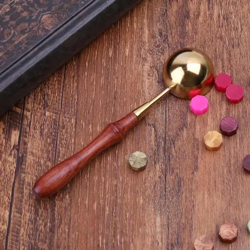 Ретро герметизация восковая печь горшок деревянная ручка уплотнительная ложка