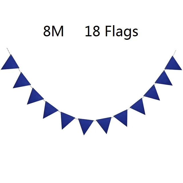 

8M 18pcs Flag Orange White White Blue Wedding Birthday Banner Friends' Party Supplies with Baby Shower Pink Balloon Decoration