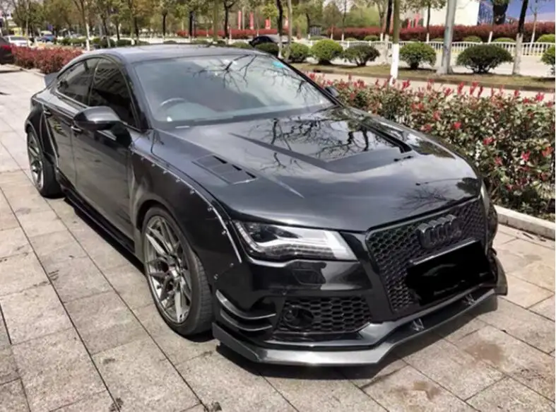 Harga Bumper Serat Karbon Kualitas Tinggi Spoiler Diffuser Bibir Depan + Penutup Pelindung Pisau Angin Untuk Audi A5 S5 RS5 2017 2018 2019