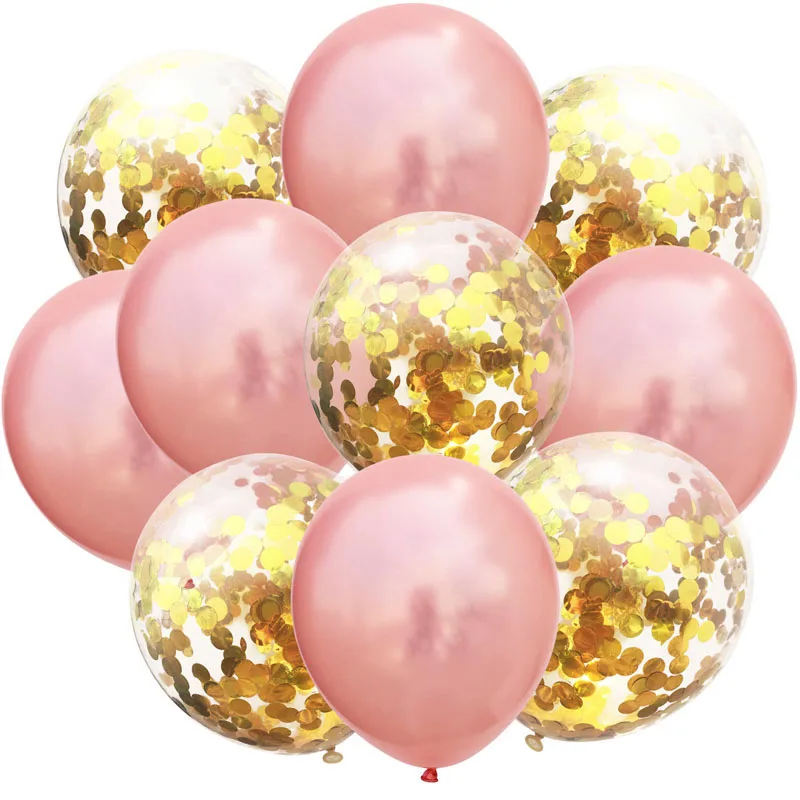 

10pcs Gold Confetti Balloons Mixed Metallic Latex Latex Balloons Inflatable Birthday Party Decoration Baloons Anniversaire