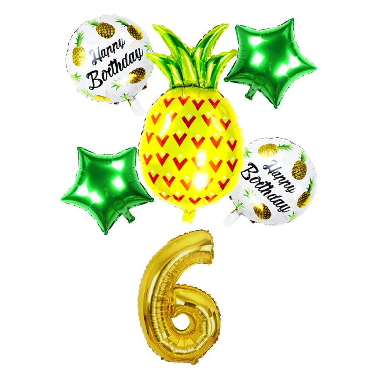 6 шт 32 ''Золотой цифровой Гавайский вечерние алюминиевая пленка набор