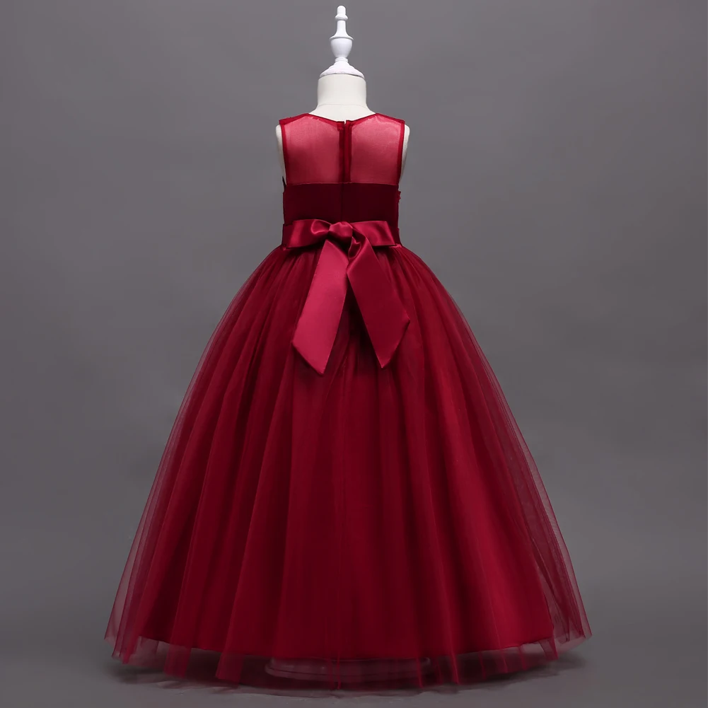 5-16Y Kids Long Evening Prom Dresses 2019 New Summer Mint Green Pink Blue Red Ball Gown Wedding Dress for Girls | Детская одежда и
