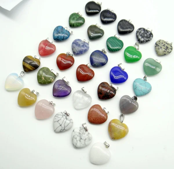 20 мм натуральный камень сердечко в форме тигрового глаза кварцевый кристалл