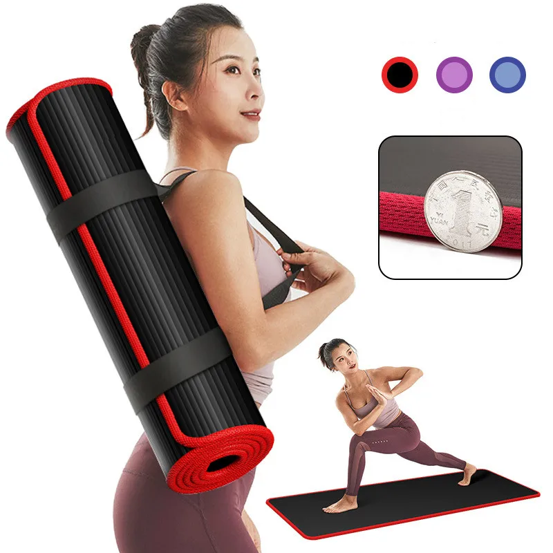 Высококачественный сверхтолстый нескользящий коврик для йоги NRB размером 10 мм см