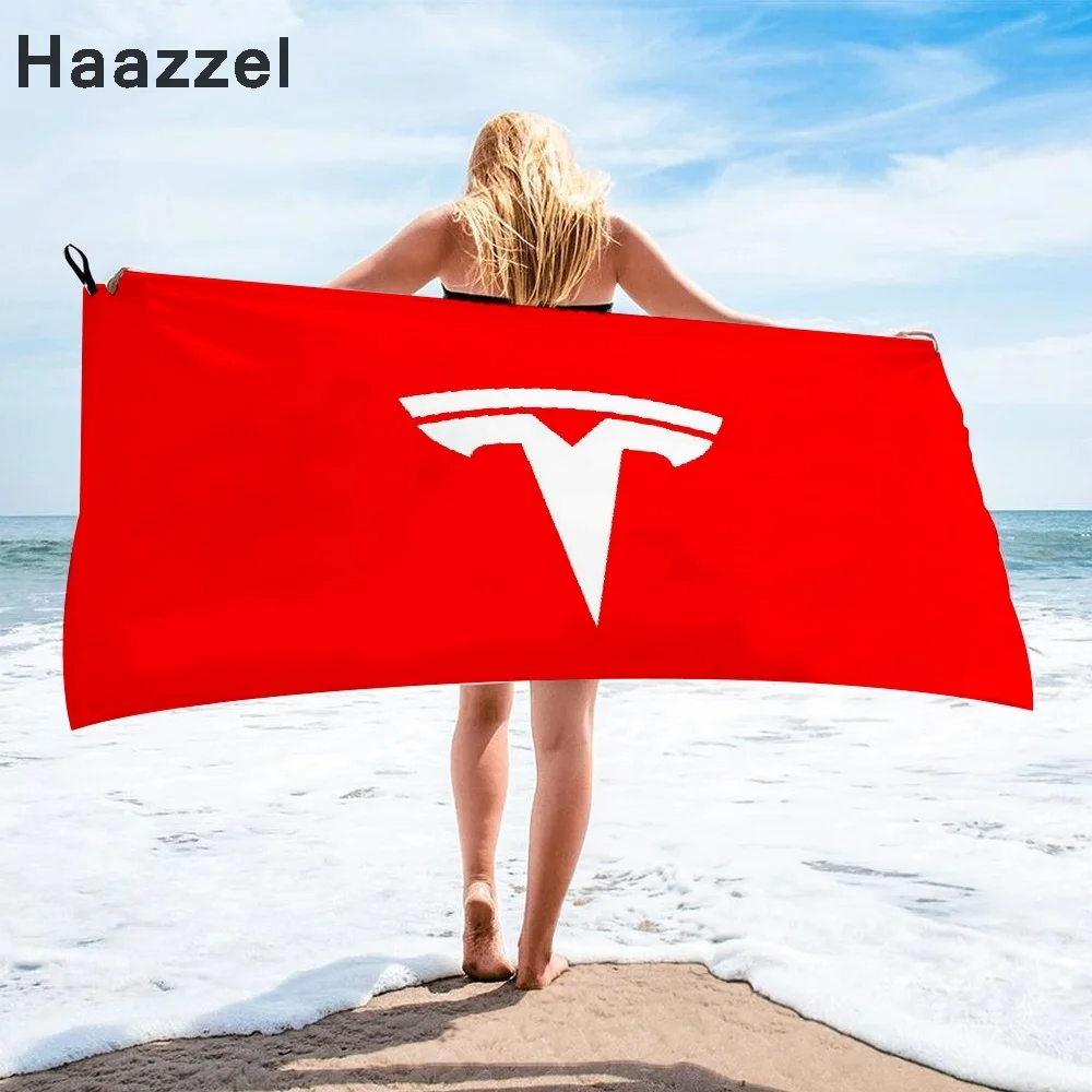 Банное полотенце с логотипом Tesla для автомобиля пляжное Женская длинная шелковая