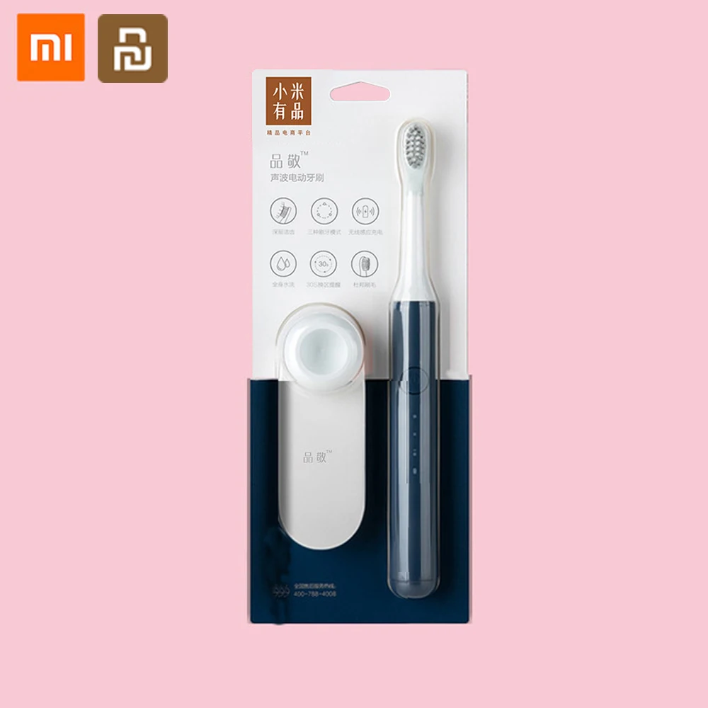 blue Xiaomi электрическая зубная щетка Sonic волновая зубная щетка для сменной головки зубной щетки перезаряжаемая электрическая зубная щетка подарок 5 - Цвет: blue