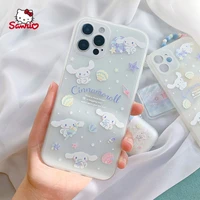 sanrio hello kitty frosted translucent phone case for iphone13 13pro 13promax 12 12pro max 11 pro x xs max xr 7 8 plus cover