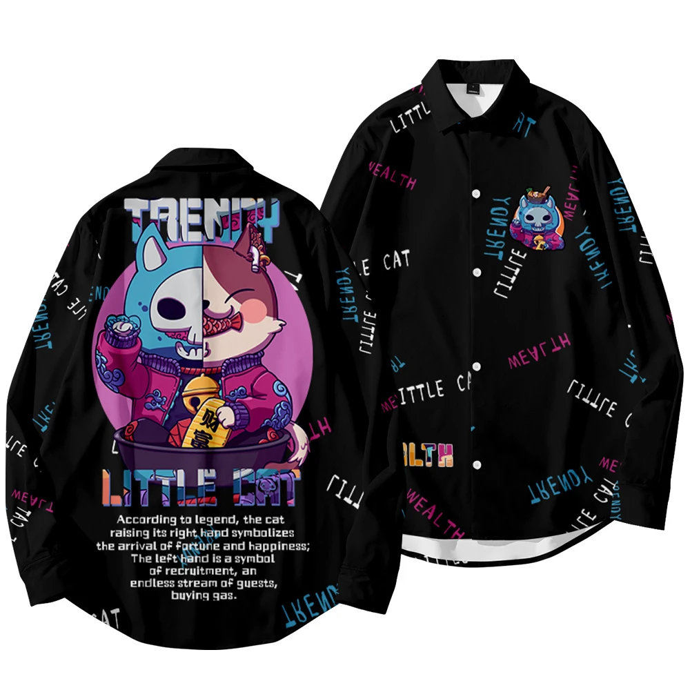 

Men's Shirt Fashion Long Sleeve Shirts Women Fashion Harajuku Blouses Casual Buttons Cardigan shirt Women Tops OverSize