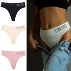 3 шт.лот, сексуальные женские хлопковые трусики с буквенным принтом, спортивные стринги, нижнее белье, бесшовные трусы со средней посадкой, дышащее женское нижнее белье, Танга