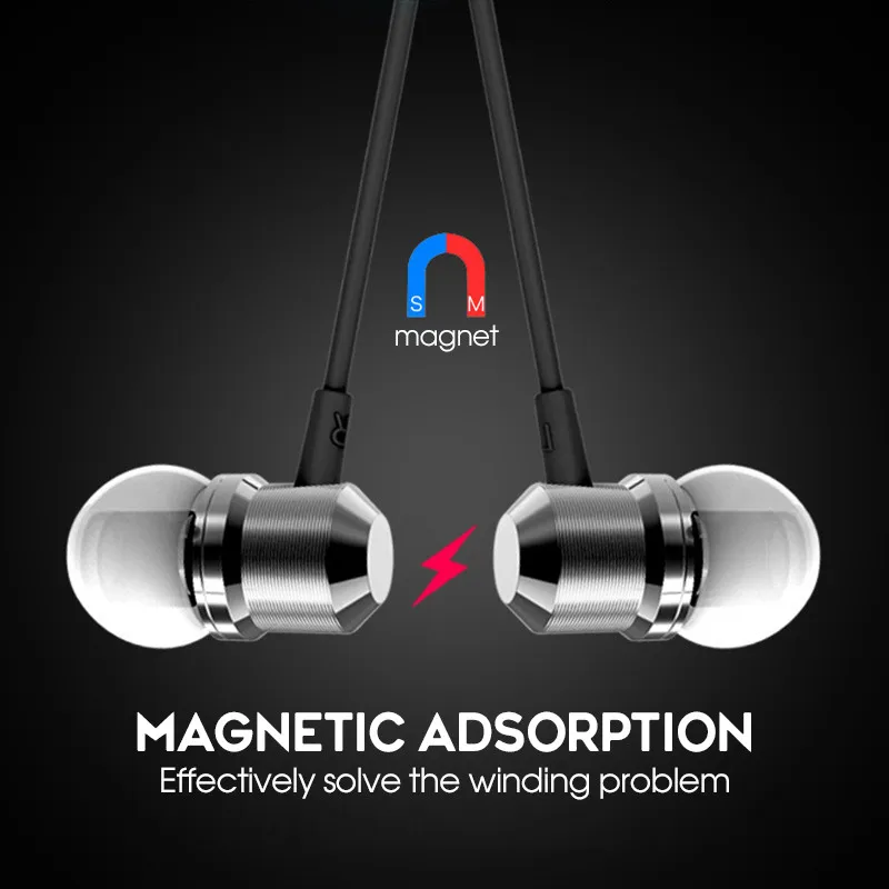 Наушники вкладыши с басами магнитные наушники металлическая Проводная