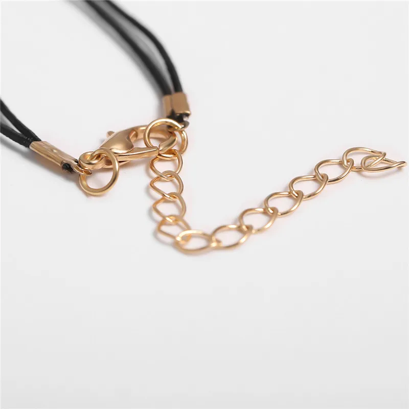 Готический замок кулон браслеты для женщин Мода панк кожа цепь золотые ювелирные