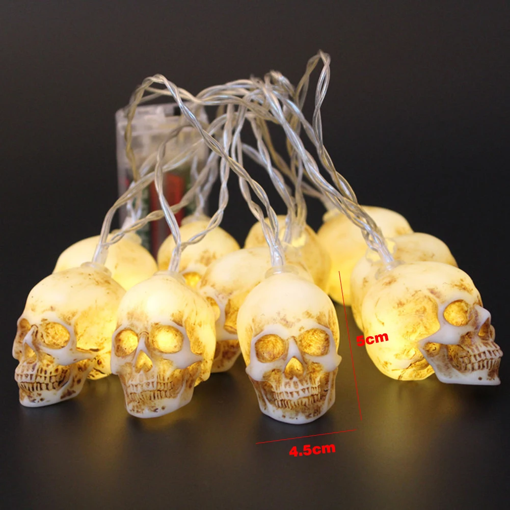 Светодиодный светильник в виде черепа с серебряной проволокой теплая белая