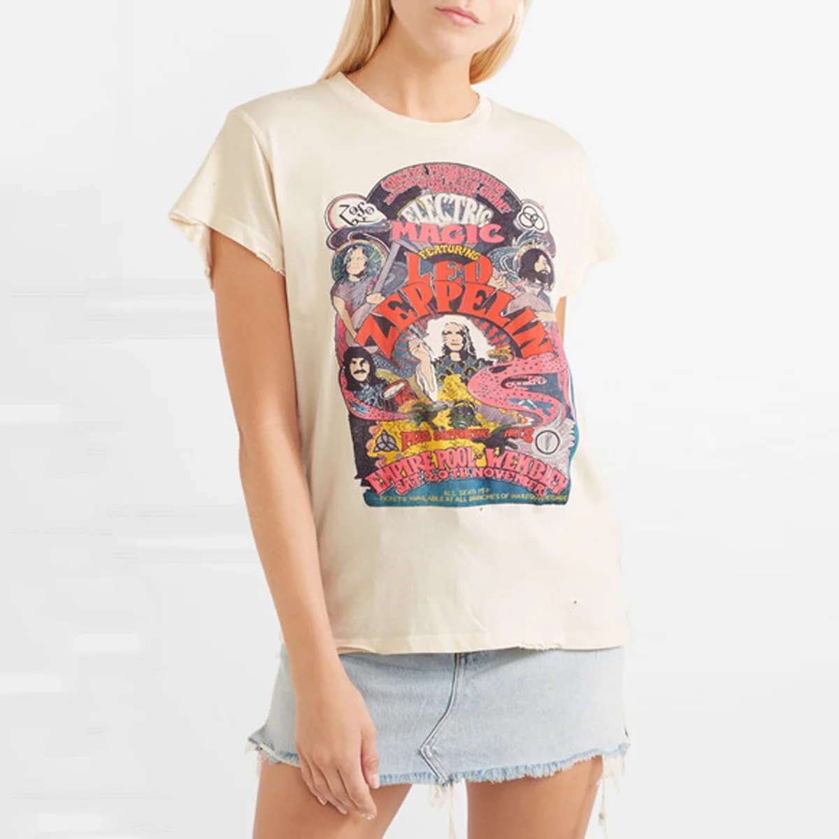 Волшебная футболка с мультяшным принтом Топ коротким рукавом 2019 Новая летняя