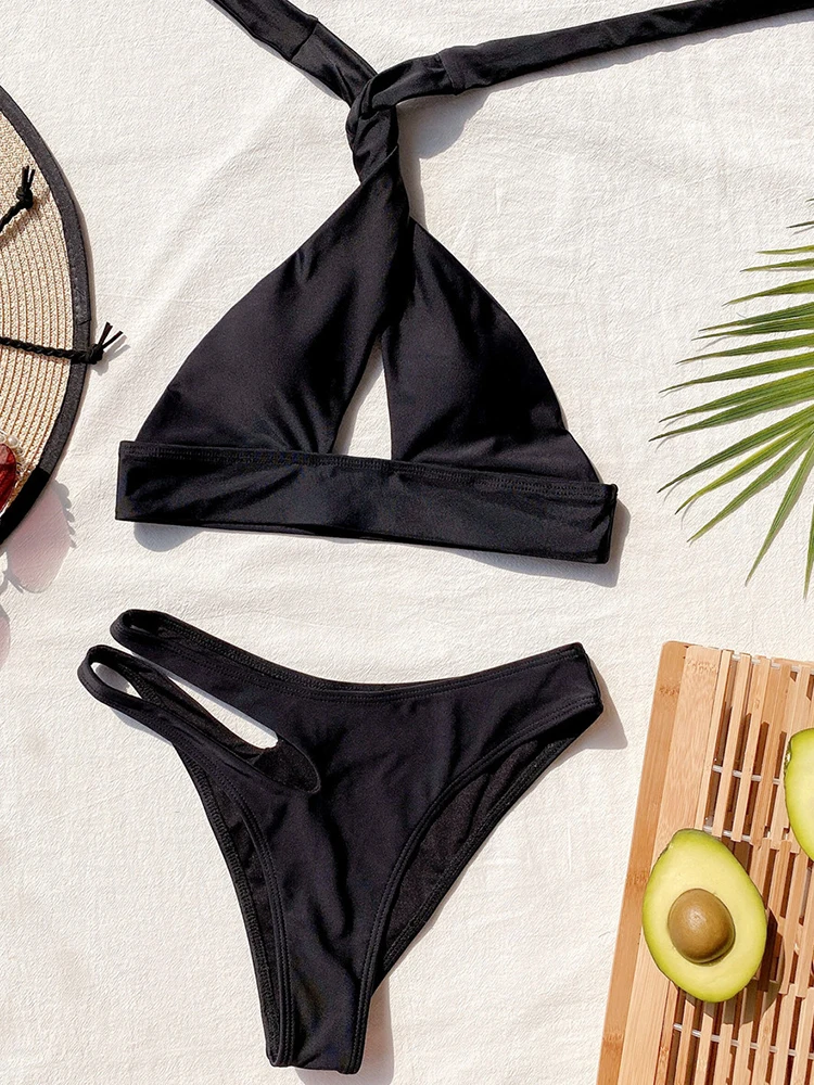 

ZTVitality Leopard Bikinis Sexy Bikini 2021 Hot Sale Padded Bra Halter Bandage Hollow Out Swimsuit Female Swimwear Women Biquini