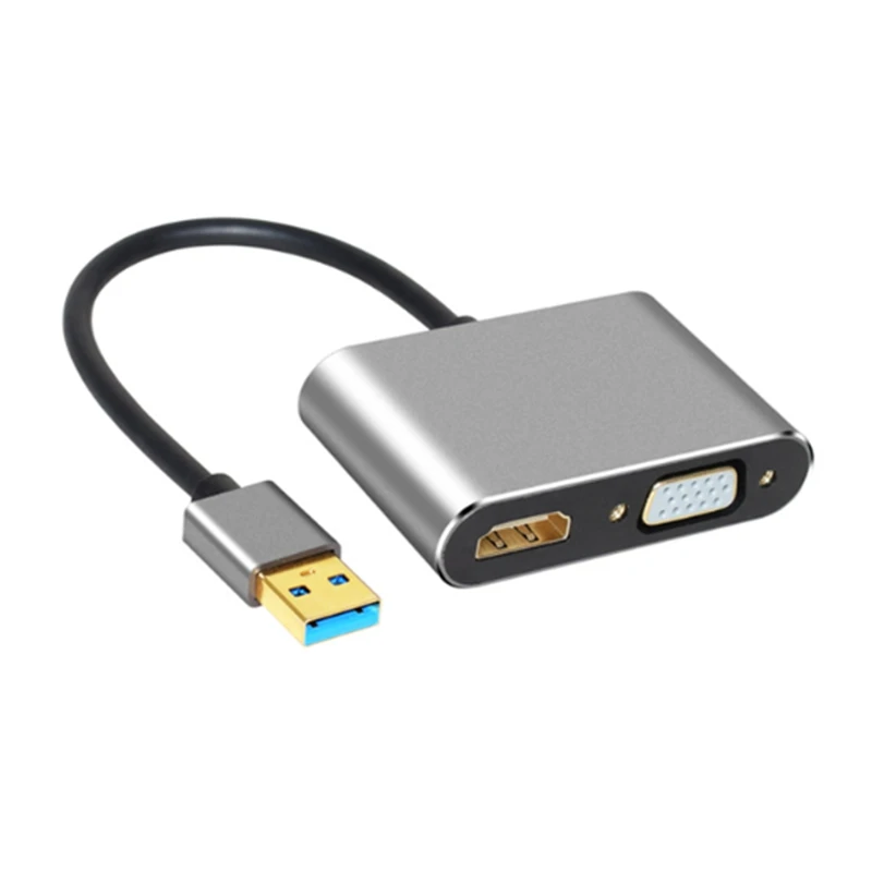 Переходник 2 в 1 с USB 3 0 на HDMI + VGA адаптер для HDTV док-станция ПК-проектора |