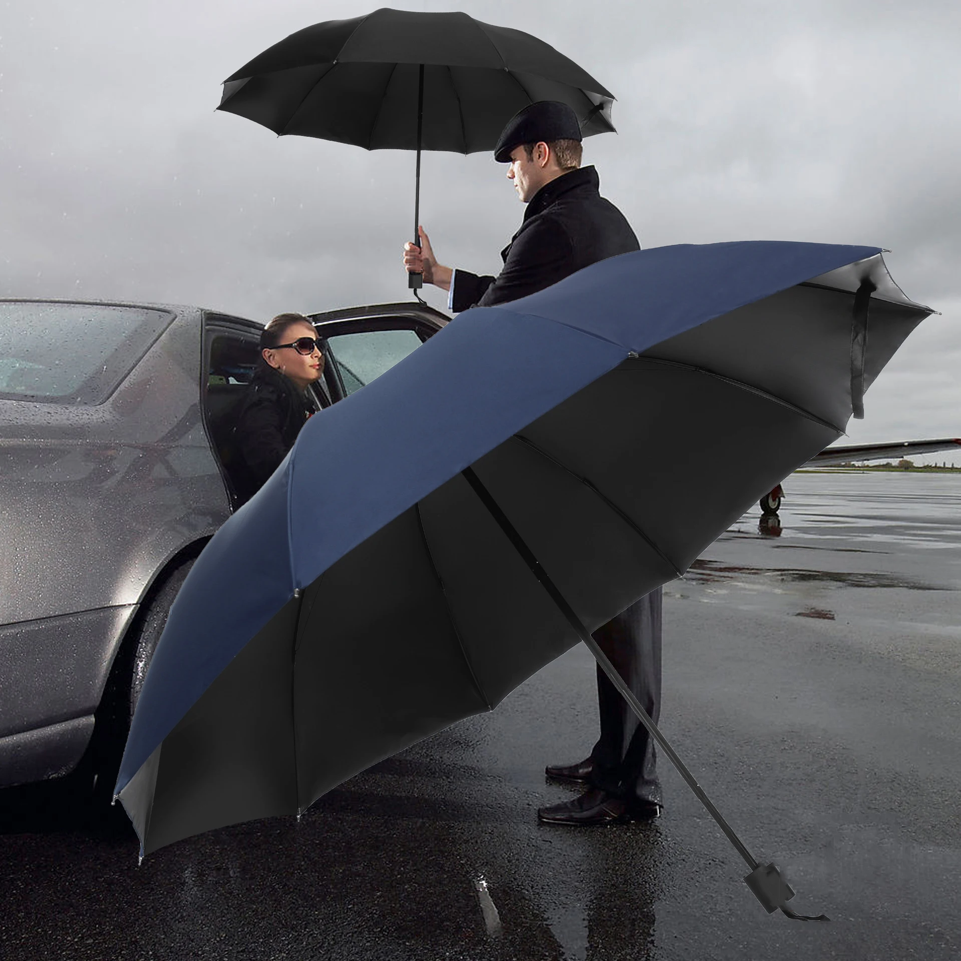 126cm Big Top Qualität Regenschirm Winddicht anti-uv Schutz Auto Luxus Große Business Regenschirme Weiblich Männlich Zehn Knochen Regenschirme