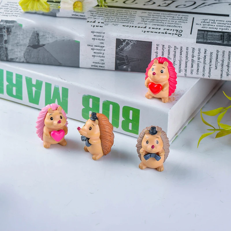 1 шт. Случайная Доставка микро пейзаж в форме сердца Ежик украшения милые