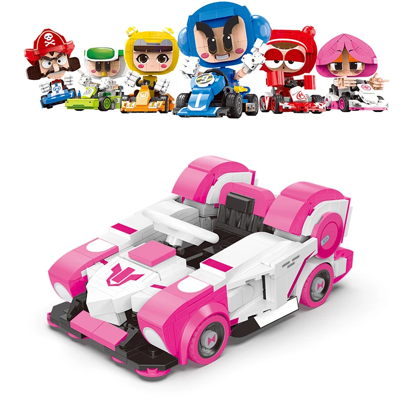 Гоночные серии картинга кирпичи игрушки розовато зефир куклы консервированные