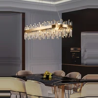 led postmodern crystal round oval designer chandelier lighting lustre hanging lamps suspension luminaire lampen for dinning room