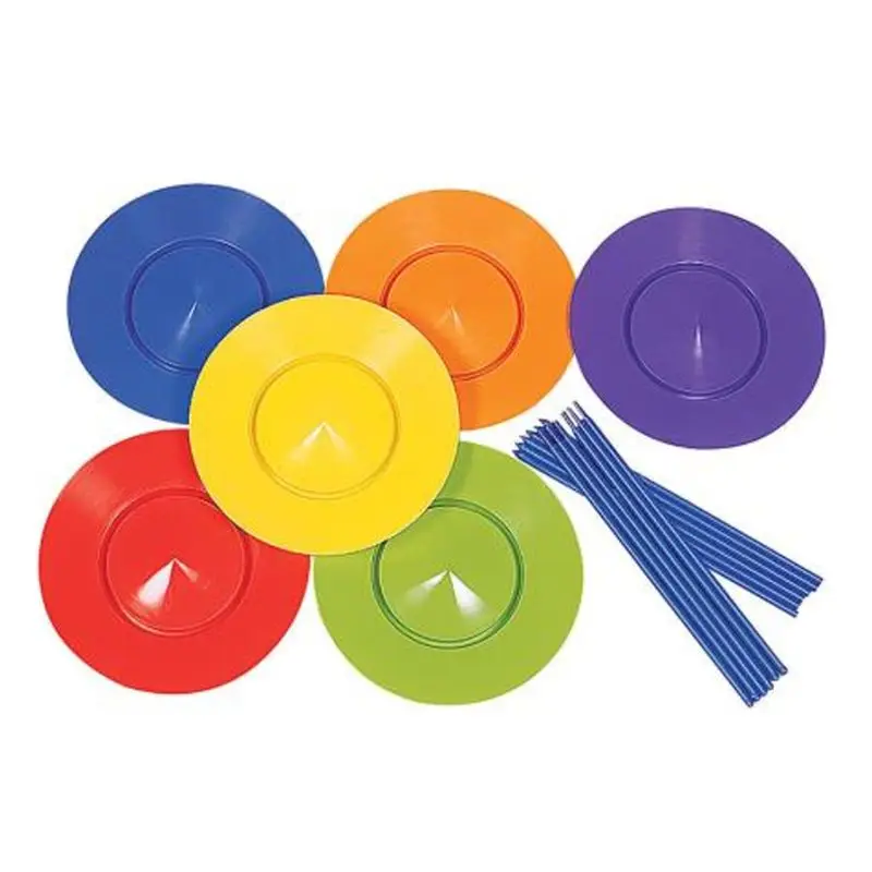 

6 Set Juggling Spinning Plates Sticks Turntable Acrobatic Performance Supplies F42E