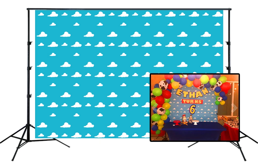 Фон для детской вечеринки на день рождения баннер фон фотосъемки с голубым небом