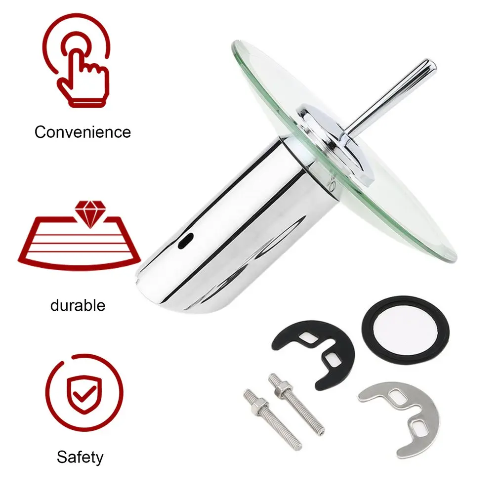 Стеклянный смеситель Водопад для ванной и кухни круглая раковина из латуни