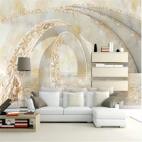 milofi custom non woven wall paper marble material 3d tv sofa background wall three dimensional space mural
