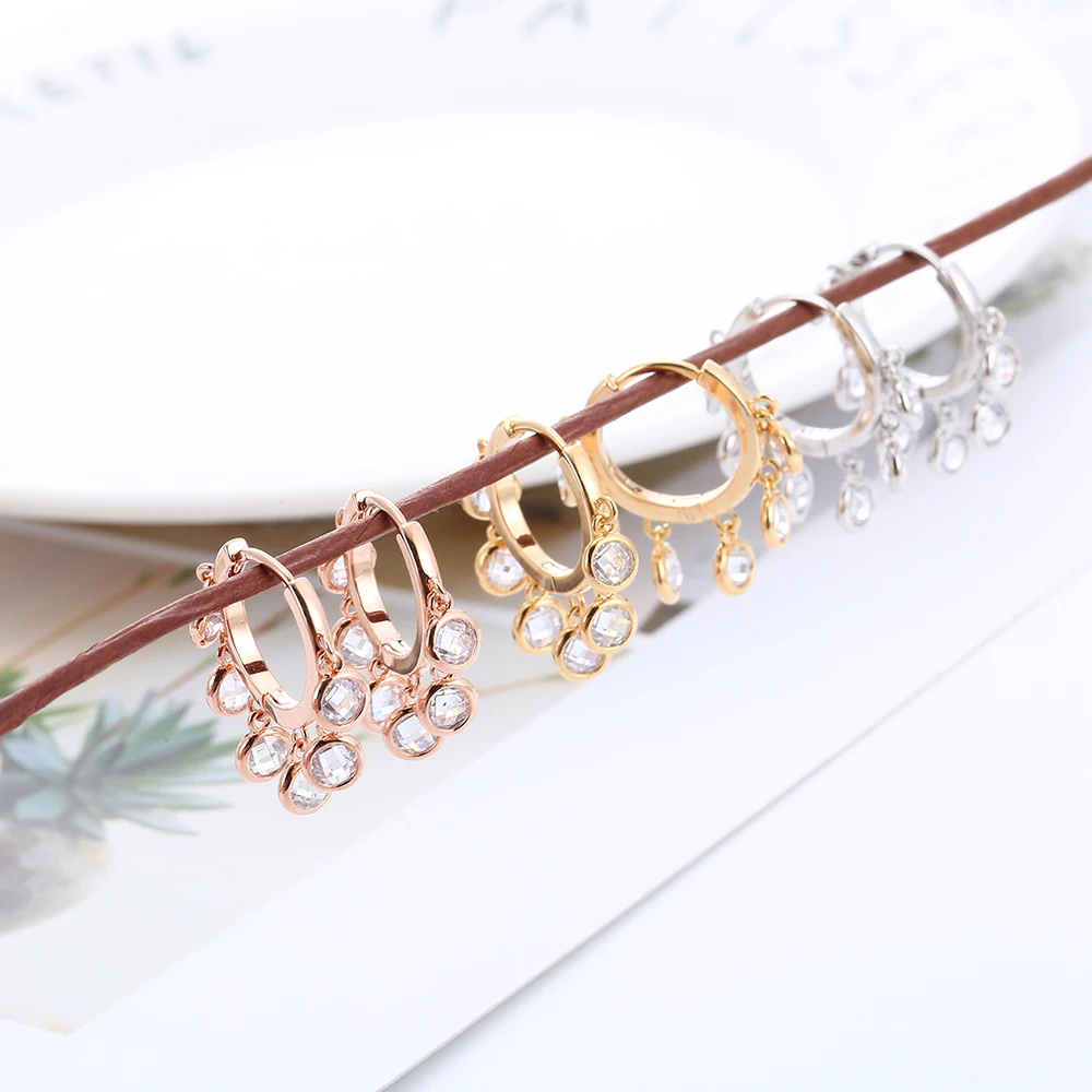 Женские сережки-обручи с серебряным покрытием круглые сережки кисточками и