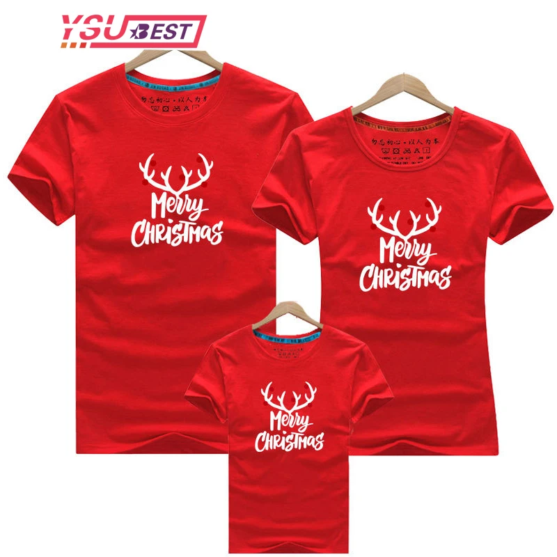 

Family Look T-shirt New Year Family Matching Clothing Mother Daughter Clothes Merry Christmas Mother Son Outfits Dad Son Clothes