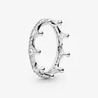 2019 подлинное Новое 925 пробы Серебряное женское кольцо, прозрачное Сверкающее кольцо с короной для помолвки, ювелирное изделие для пары, юбилей