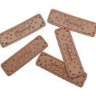 Этикетки ручной работы из искусственной кожи с сердечками для одежды, швейные этикетки с сердечками ручной работы для одежды, Подарочные кожаные этикетки ручной работы