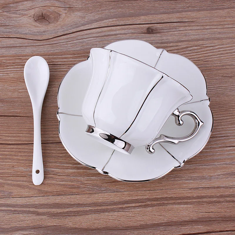 Забавные Горячие королевские белые фарфоровые чашки и блюдца керамические