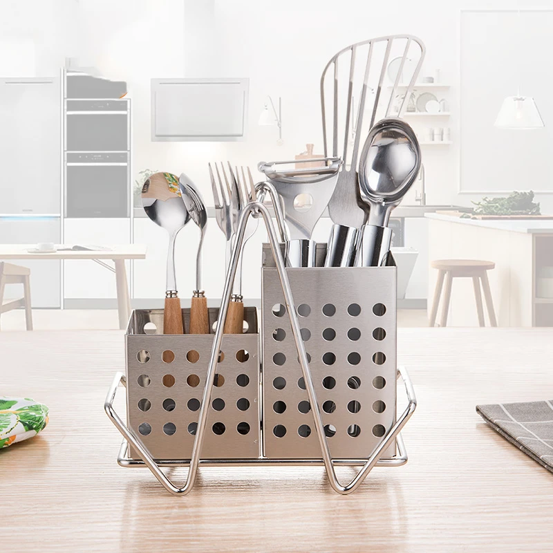 Кухонная подставка из нержавеющей стали с двойной сеткой ящик для хранения