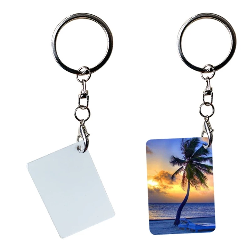 

Sublimation Blank Keychains Heat Transfer Key Chain Double-Side Printed Keyrings