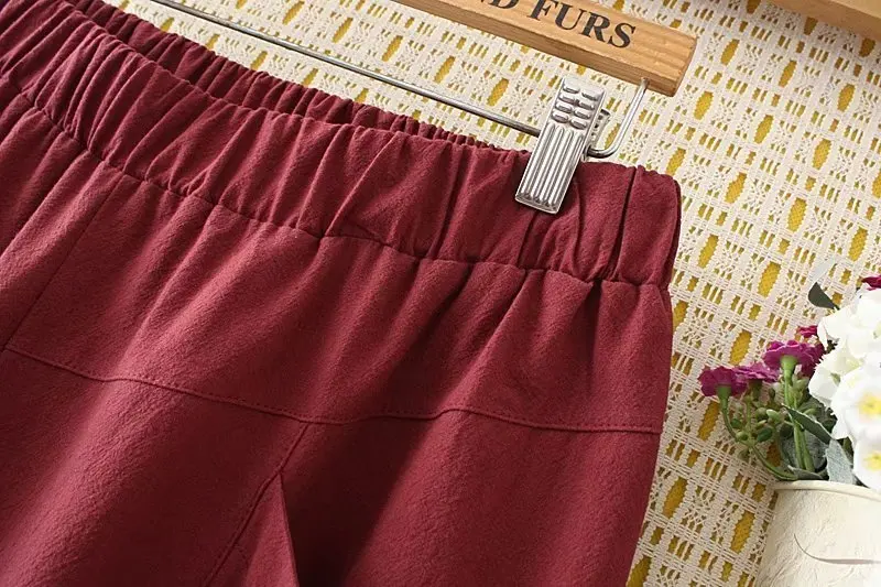 Plus size Wipe Pipe Loose Women Broek Large Pockets Cato Linen Single Casual |