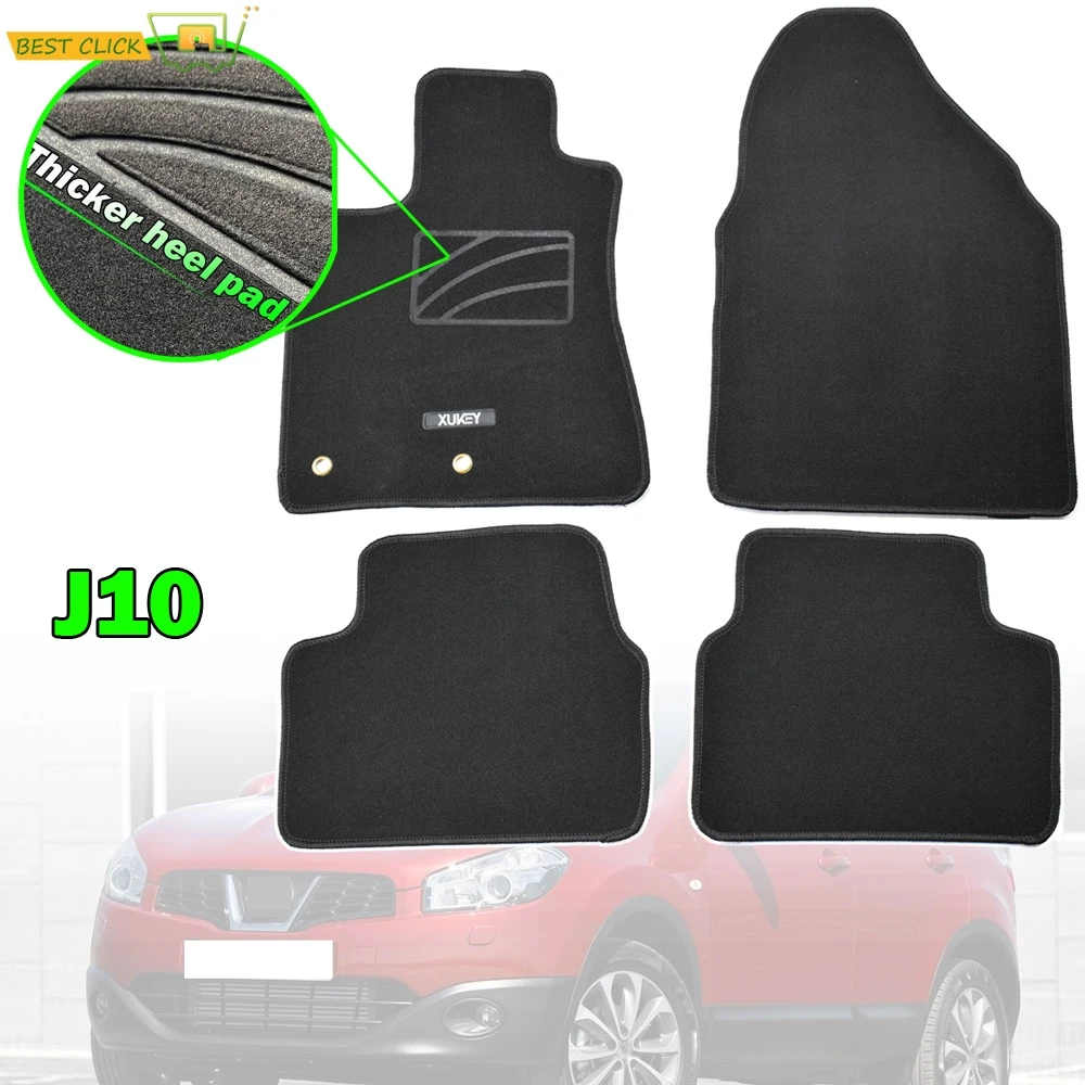 

Car Floor Mat Mats For Nissan Qashqai J10 2006 - 2013 Nylon Black Carpet Liner Front Rear 2007 2008 2009 2010 2011 2012