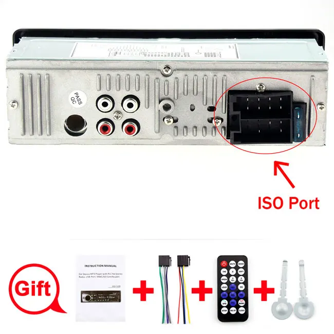 ISO Port Автомобильный радиоприемник с Bluetooth автомобильный стерео радио FM Aux вход приемник SD USB JSD-520 12 В в-тире 1 din автомобильный MP3 мультимедийный плеер Automotivo - Цвет: ISO Port