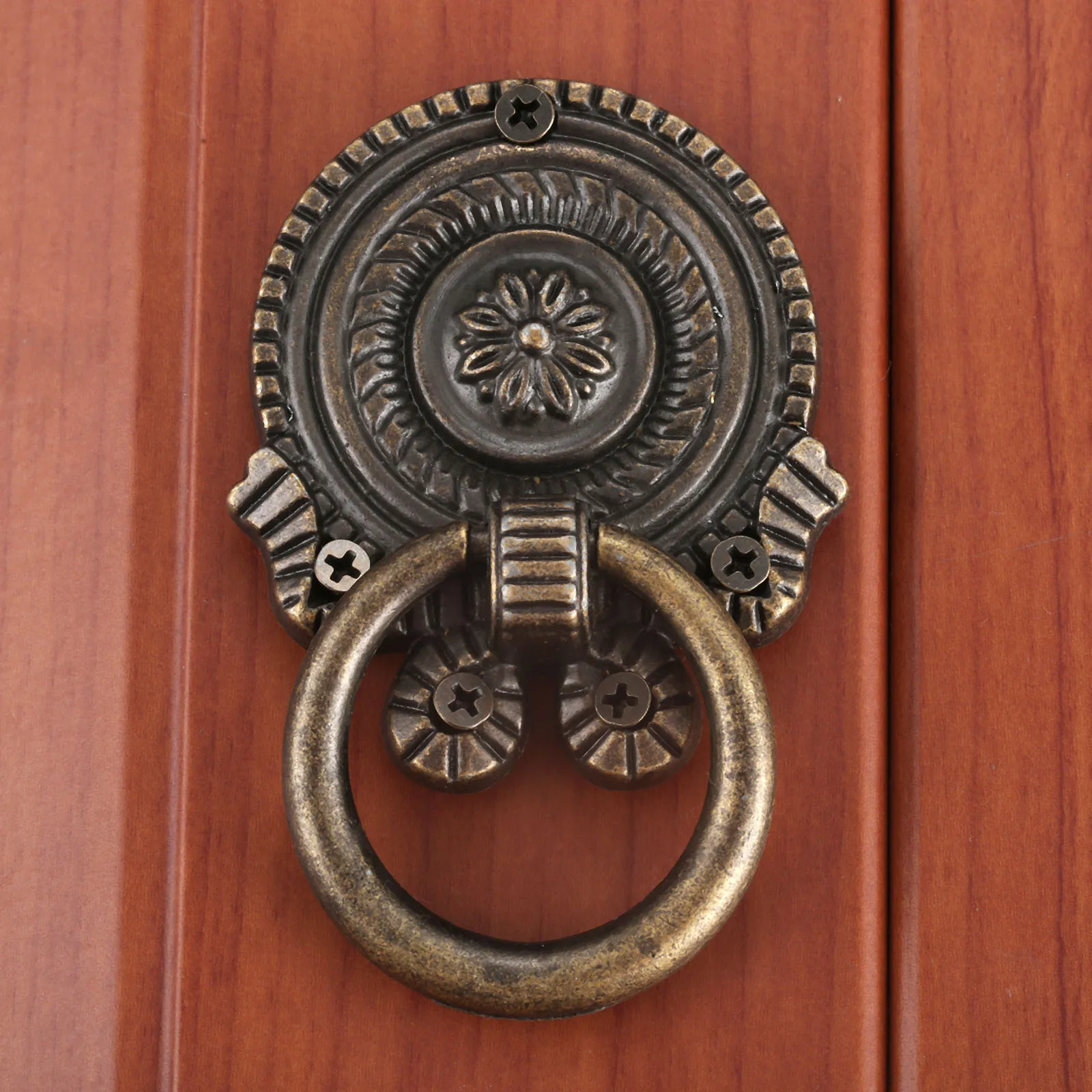 

1X Antique Single Hole Ring Pull Bronze Alloy Cabinet Door Furniture Knobs Hardware Cupboard Kitchen Drawer Handles