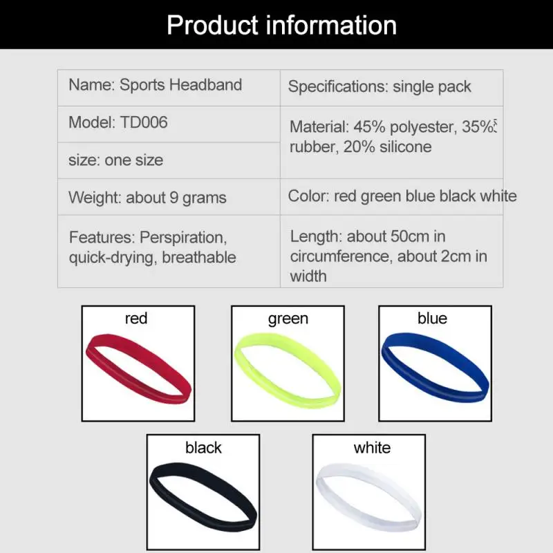 

Anti-Slip Women Men Breathable Basketball Fitness Yoga Volleyball Cycling Hair Band Sweatband Sports Gym Headband