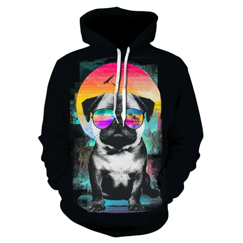 

Spring and autumn men's sweater casual hip-hop street casual hoodie sweatshirt new men's fashion personality 3D puppy print hood