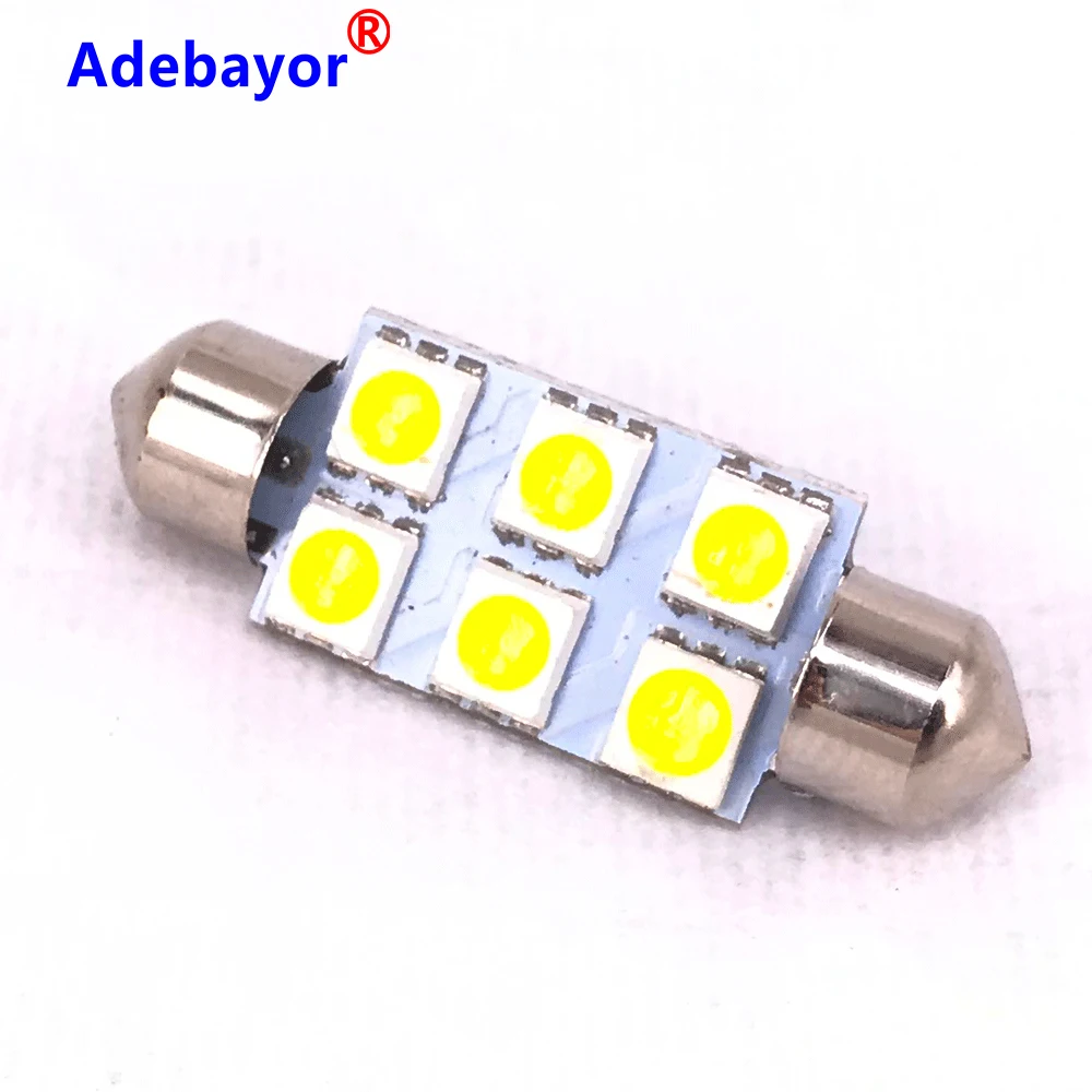 1X 39 мм 5050 6 SMD СВЕТОДИОДНАЯ Автомобильная купольная гирлянда интерьерсветильник