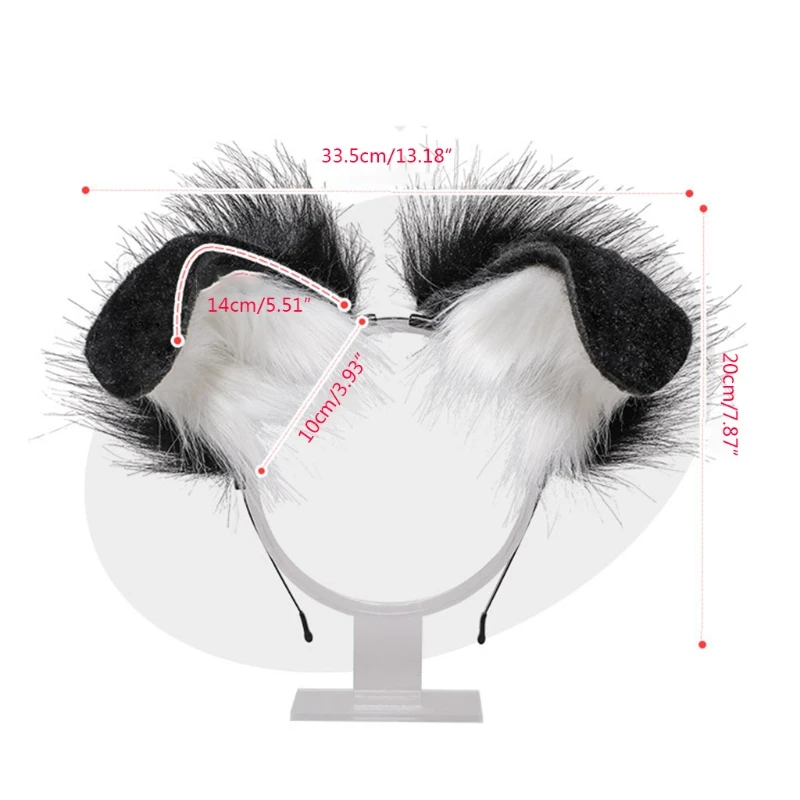 Фото X5XE Plush Dog Ears Headbands Furry Animal Headwear Kawaii Hair Hoop for Halloween Cosplay Headpiece Party Supplies Тематическая X5XE Plush Dog Ears Headbands Furry Animal Headwear Kawaii Hair Hoop for Halloween Cosplay Headpiece Party Supplies Тематическая