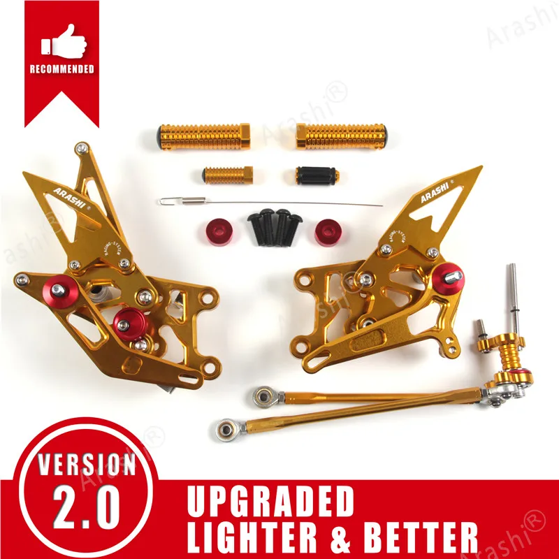 Arashi CBR600RR 2007-2008 CNC Rider Регулируемые подножки для ног для HONDA CBR 600 CBR600 RR 2007 2008 задний упор для ног задние наборы - Цвет: Gold