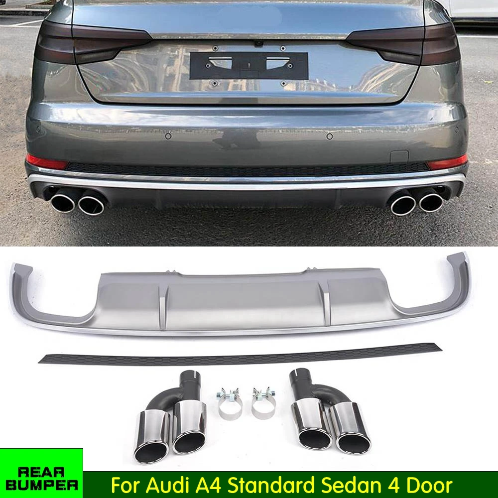 PP Диффузор губа на задний бампер спойлер для Audi A4 седан Стандартный только 2017
