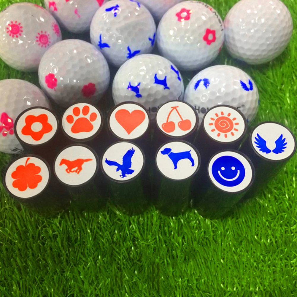 

1 шт. штамп для мяча для гольфа, маркер для печати, Быстросохнущий пластиковый многоцветный символ для гольфа, подарок, новинка