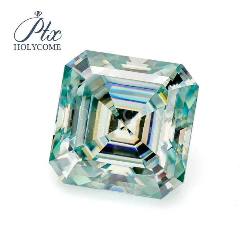 

ROYAL BLUE Asscher Cut 6*6mm VVS1CLARITY LOOSE moissanite