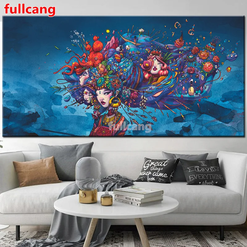 

5d, алмазная живопись, мультяшная девушка, полный квадрат, Круглый шаблон, мозаика, наборы, вышивка Стразы, алмазная Цветочная фея JX2124