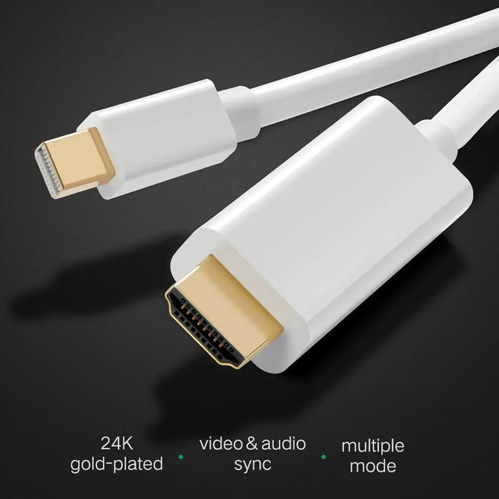 

1.8M Mini Dp Display ToHDMI-compatible Male To Male Pro For iMac For mini Gold For MacBook cable HD Adapter Plated 2K G9C3
